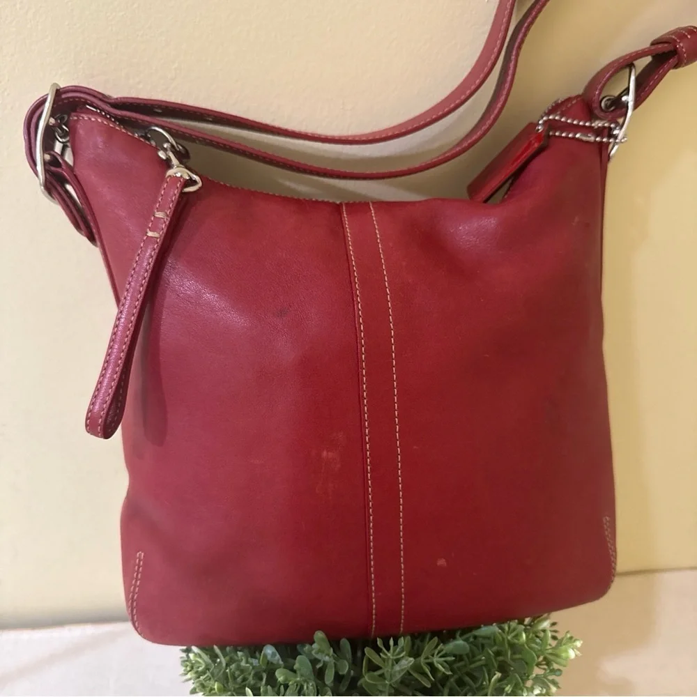 COACH SohoVintage Rusty Red Leather Hobo Crossbody classic Coach bucket Handbag